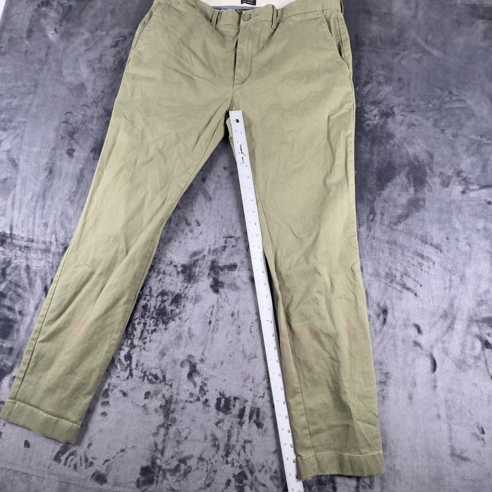 J.Crew Chino Pants Mens 36x32 Green Stretch Cotton Khaki Straight 2426